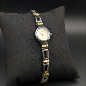Vintage Timex Ladies Dress Watch, Two-Tone Open Link Bracelet